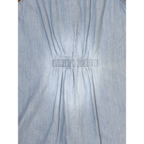 Wonder Nation Girls XL Chambray Romper With Ruffle Sleeves Pockets 100% Cotton - Picture 3 of 8